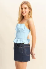 Summer Smocked Waist Poplin Cami Top - Image 2