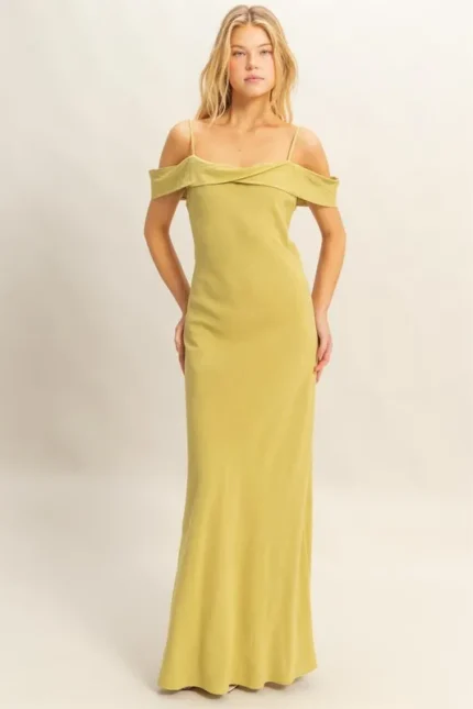 Matcha Cami Asymmetrical Maxi Dress