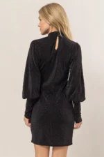 Glitter Knit Long Sleeve Mini Dress - Image 3