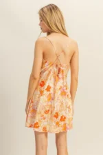 Floral Satin Cowl Neck Mini Dress - Image 3